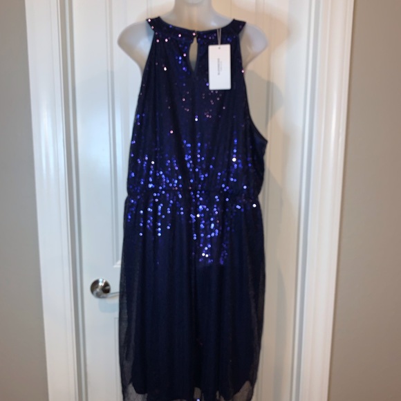 COPY - Bloomchic Plus Navy Sequin Dress NWT - Picture 4 of 7